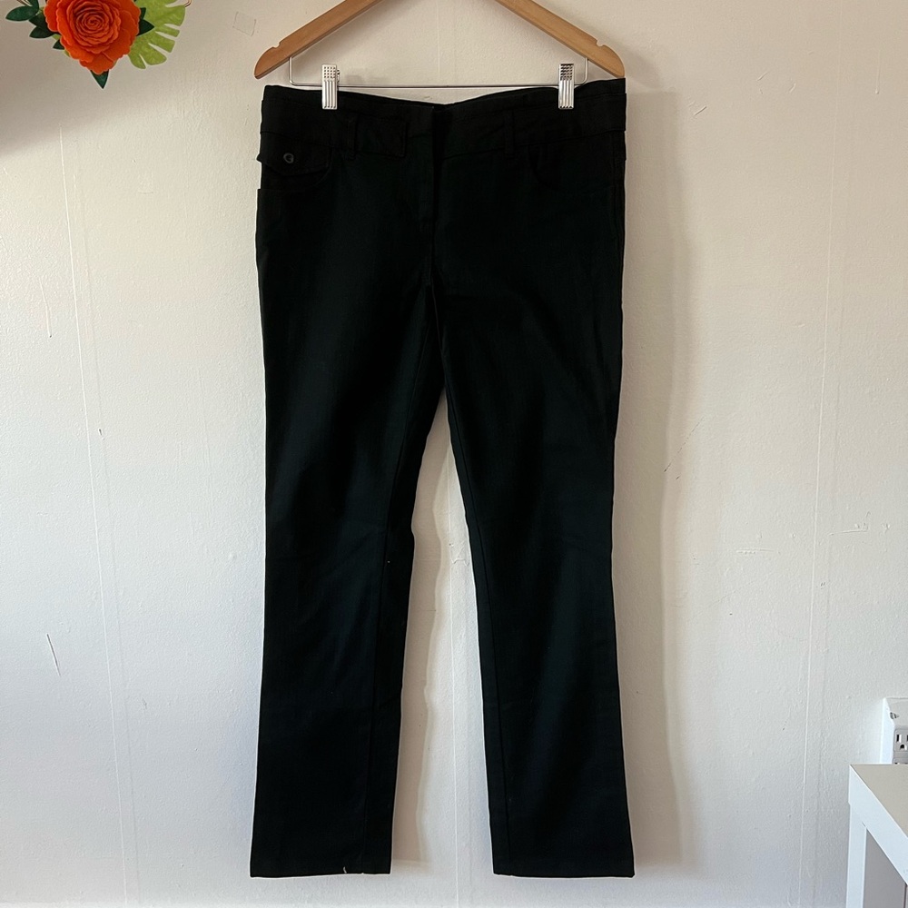EUC Full Circle 5-pocket black pinstriped pants sz 4/6